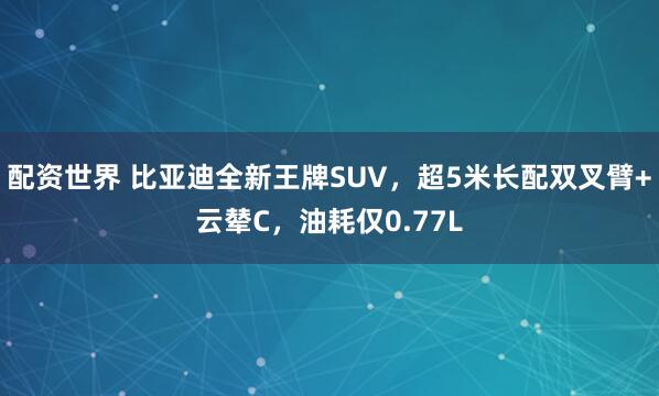 配資世界 比亞迪全新王牌SUV，超5米長(zhǎng)配雙叉臂+云輦C，油耗僅0.77L
